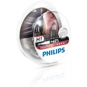 Лампы PHILIPS Vision Plus H1,12V 60/55W, +60% (Комплект - 2 шт.)