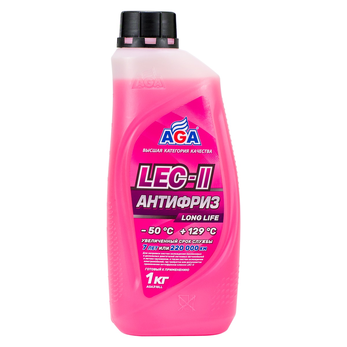 Антифриз AGA LEC-II LONG LIFE, розовый (1 кг.)