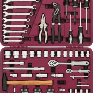 Набор инструмента THORVIK 1/4", 1/2"DR, 77 предметов (52802)