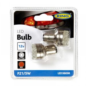 Диодные лампы 12v BAY15d 19LED красные (блистер 2 шт)